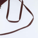 CARTIER Must Line Shoulder Bag Leather Bordeaux Gold Auth ki6147-7