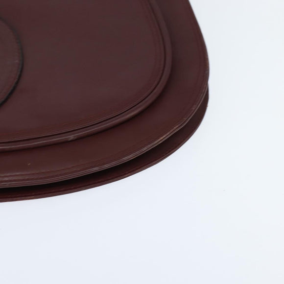 CARTIER Must Line Shoulder Bag Leather Bordeaux Gold Auth ki6148