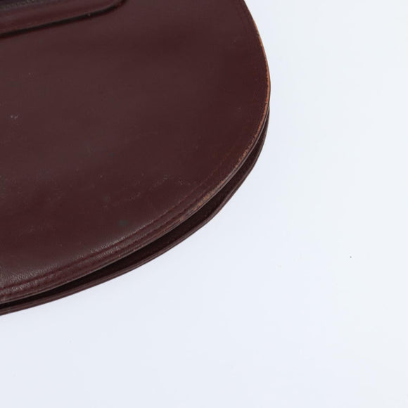 CARTIER Must Line Shoulder Bag Leather Bordeaux Gold Auth ki6148