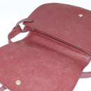 CARTIER Must Line Shoulder Bag Leather Bordeaux Gold Auth ki6148-14