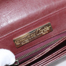 CARTIER Must Line Shoulder Bag Leather Bordeaux Gold Auth ki6148-15