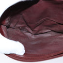 CARTIER Must Line Shoulder Bag Leather Bordeaux Gold Auth ki6148-18