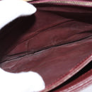 CARTIER Must Line Shoulder Bag Leather Bordeaux Gold Auth ki6148-19