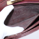 CARTIER Must Line Shoulder Bag Leather Bordeaux Gold Auth ki6148-21