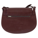 CARTIER Must Line Shoulder Bag Leather Bordeaux Gold Auth ki6148-3