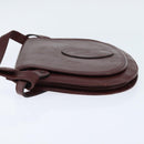 CARTIER Must Line Shoulder Bag Leather Bordeaux Gold Auth ki6148-4
