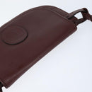 CARTIER Must Line Shoulder Bag Leather Bordeaux Gold Auth ki6148-6