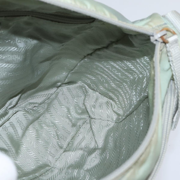 PRADA Shoulder Bag Nylon Light Blue Silver Auth ki6149