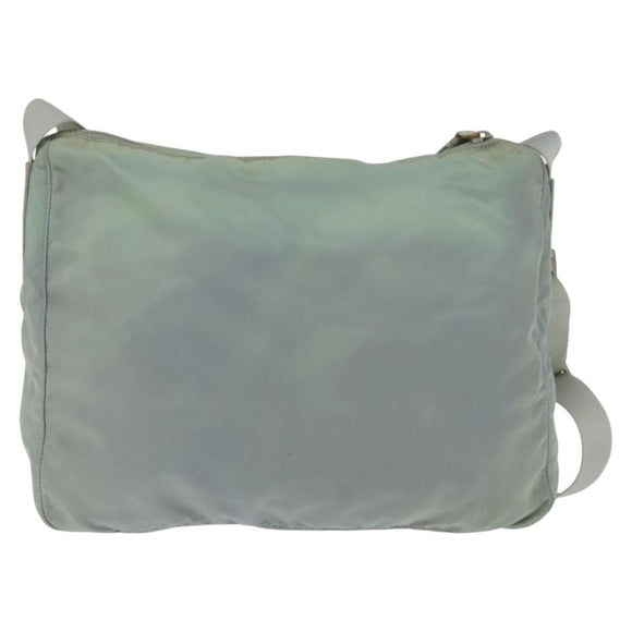PRADA Shoulder Bag Nylon Light Blue Silver Auth ki6149