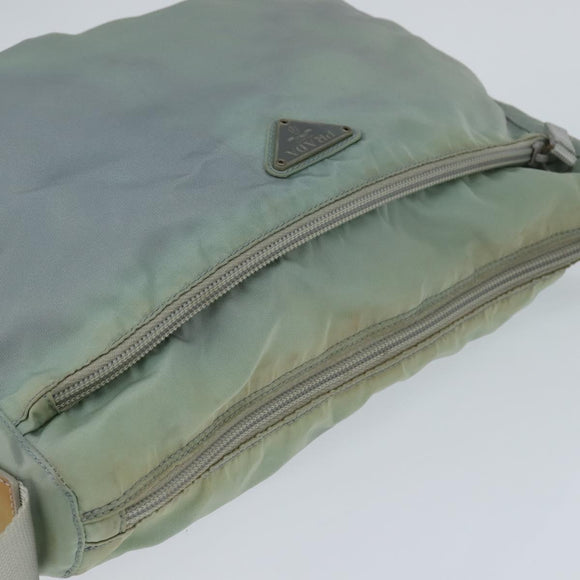 PRADA Shoulder Bag Nylon Light Blue Silver Auth ki6149