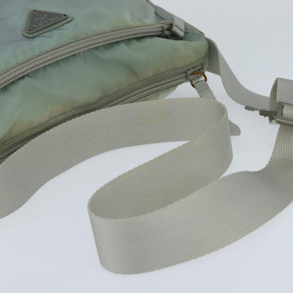 PRADA Shoulder Bag Nylon Light Blue Silver Auth ki6149