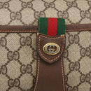 GUCCI GG Supreme Web Sherry Line Bag PVC Beige Gold 89 02 032 Auth ki6150-14