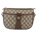 GUCCI GG Supreme Web Sherry Line Bag PVC Beige Gold 89 02 032 Auth ki6150-2