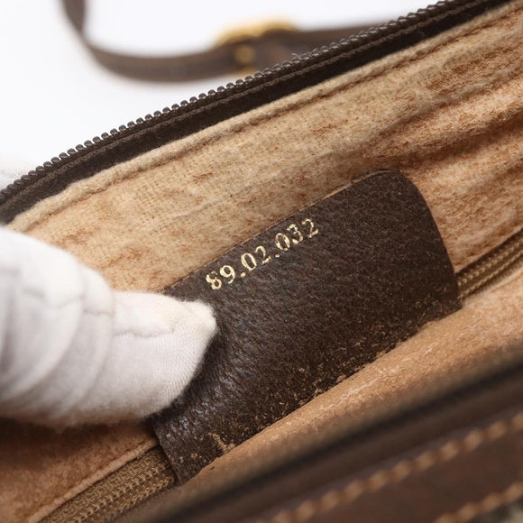 GUCCI GG Supreme Web Sherry Line Bag PVC Beige Gold 89 02 032 Auth ki6150