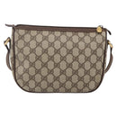 GUCCI GG Supreme Web Sherry Line Bag PVC Beige Gold 89 02 032 Auth ki6150-3