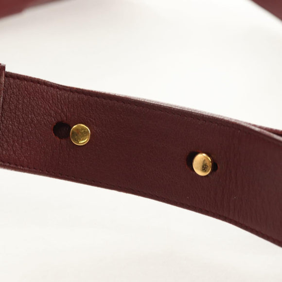 CARTIER Must Line Shoulder Bag Leather Bordeaux Gold Auth ki6152