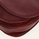 CARTIER Must Line Shoulder Bag Leather Bordeaux Gold Auth ki6152-14