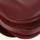 CARTIER Must Line Shoulder Bag Leather Bordeaux Gold Auth ki6152-15