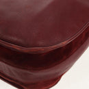 CARTIER Must Line Shoulder Bag Leather Bordeaux Gold Auth ki6152-16
