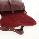 CARTIER Must Line Shoulder Bag Leather Bordeaux Gold Auth ki6152-17