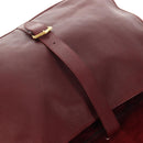 CARTIER Must Line Shoulder Bag Leather Bordeaux Gold Auth ki6152-18