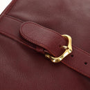 CARTIER Must Line Shoulder Bag Leather Bordeaux Gold Auth ki6152-19