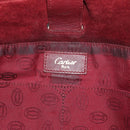 CARTIER Must Line Shoulder Bag Leather Bordeaux Gold Auth ki6152-20