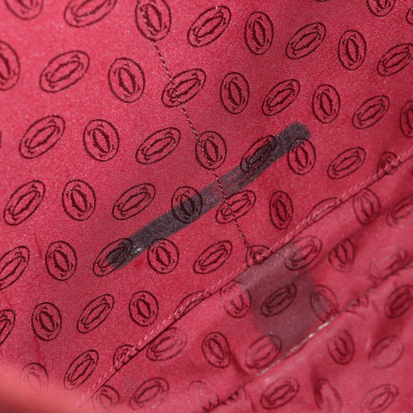 CARTIER Must Line Shoulder Bag Leather Bordeaux Gold Auth ki6152