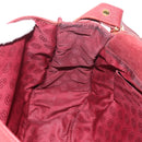 CARTIER Must Line Shoulder Bag Leather Bordeaux Gold Auth ki6152-24