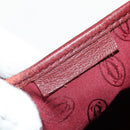 CARTIER Must Line Shoulder Bag Leather Bordeaux Gold Auth ki6152-26