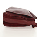 CARTIER Must Line Shoulder Bag Leather Bordeaux Gold Auth ki6152-7