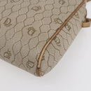 Christian Dior Honeycomb Canvas Shoulder Bag PVC Beige Gold Auth ki6153-9