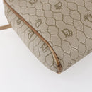 Christian Dior Honeycomb Canvas Shoulder Bag PVC Beige Gold Auth ki6153-16