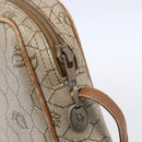 Christian Dior Honeycomb Canvas Shoulder Bag PVC Beige Gold Auth ki6153-10