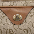 Christian Dior Honeycomb Canvas Shoulder Bag PVC Beige Gold Auth ki6153-17