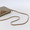 Christian Dior Honeycomb Canvas Shoulder Bag PVC Beige Gold Auth ki6153-7