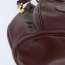 CARTIER Must Line Shoulder Bag Leather Bordeaux Gold Auth ki6154-12