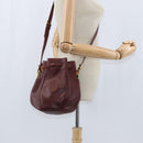 CARTIER Must Line Shoulder Bag Leather Bordeaux Gold Auth ki6154-19