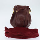 CARTIER Must Line Shoulder Bag Leather Bordeaux Gold Auth ki6154-20