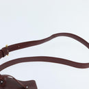 CARTIER Must Line Shoulder Bag Leather Bordeaux Gold Auth ki6154-8