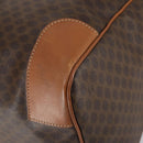CELINE Macadam Canvas Boston Bag PVC Brown Gold Auth ki6155-10