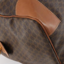 CELINE Macadam Canvas Boston Bag PVC Brown Gold Auth ki6155-11