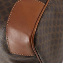 CELINE Macadam Canvas Boston Bag PVC Brown Gold Auth ki6155-12