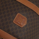 CELINE Macadam Canvas Boston Bag PVC Brown Gold Auth ki6155-15