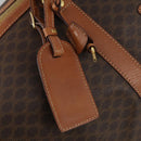 CELINE Macadam Canvas Boston Bag PVC Brown Gold Auth ki6155-16