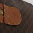 CELINE Macadam Canvas Boston Bag PVC Brown Gold Auth ki6155-18
