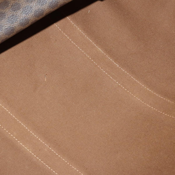 CELINE Macadam Canvas Boston Bag PVC Brown Gold Auth ki6155