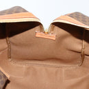 CELINE Macadam Canvas Boston Bag PVC Brown Gold Auth ki6155-20