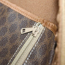 CELINE Macadam Canvas Boston Bag PVC Brown Gold Auth ki6155-22