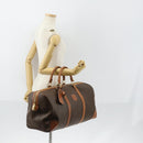 CELINE Macadam Canvas Boston Bag PVC Brown Gold Auth ki6155-25